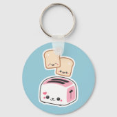 Cute Toaster met Happy Toast Sleutelhanger (Voorkant)