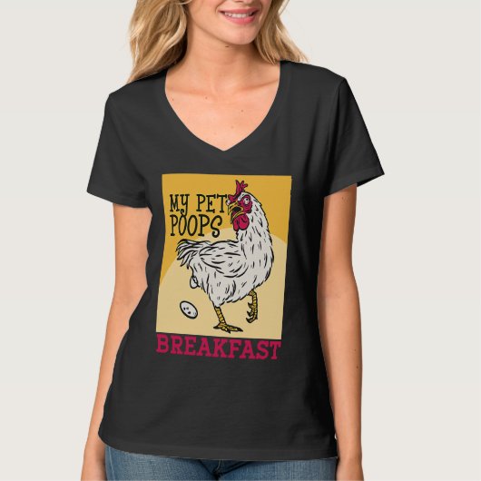Cute toddler chicken butt my pet poops breakfast c t-shirt (Voorkant)