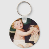  Cute Toddler die met Clothes Dresser speelt Sleutelhanger (Voorkant)