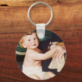  Cute Toddler die met Clothes Dresser speelt Sleutelhanger (Voorkant)