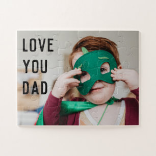 Cute Toddler Foto met de naam van het Kind voor pa Legpuzzel