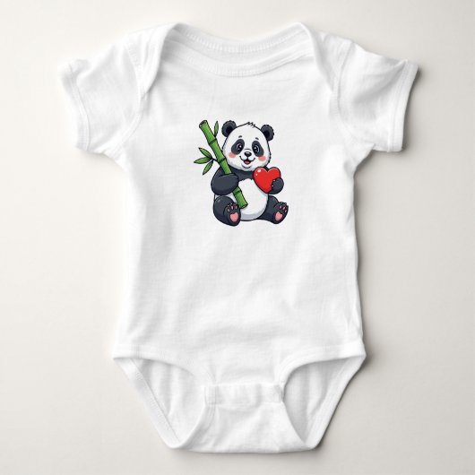 Cute Toddler Panda Design – Adorable Panda Illustr Romper (Voorkant)