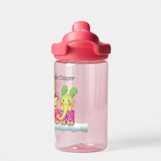 Cute Toddler Speelgoed Train Personaliseert naam D Waterfles (Achterkant)