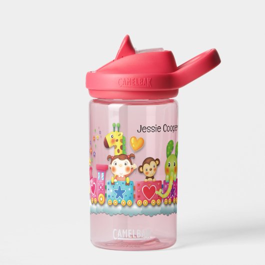 Cute Toddler Speelgoed Train Personaliseert naam D Waterfles (Links)