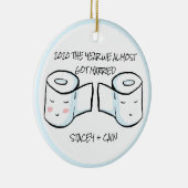 Cute Toilet Paper Covid 2020 Postponed Wedding Keramisch Ornament (Rechts)