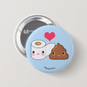 Cute Toilet & Poop BFF Pinback Button (Voorkant /achterkant)