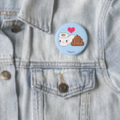 Cute Toilet & Poop BFF Pinback Button (In situ)