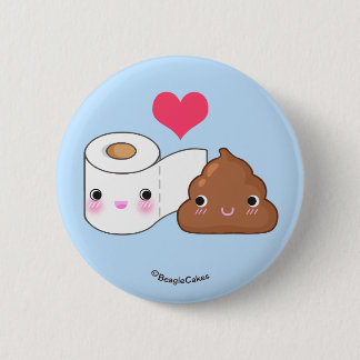 Cute Toilet & Poop BFF Pinback Button
