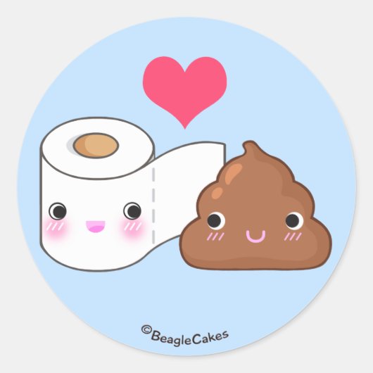 Cute Toilet & Poop BFF Sticker (Voorkant)