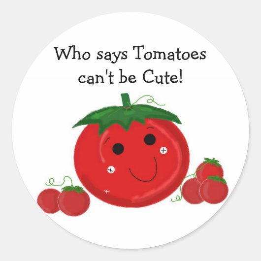 Cute tomaten ronde sticker (Voorkant)