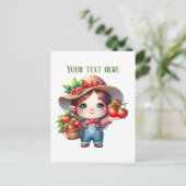 Cute tomato gnome customizable briefkaart (Staand voorkant)