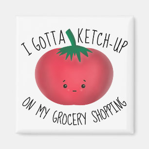 Cute Tomato Ketchup Grocery Shopping Magneet