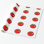 Cute tomato patroon cadeaupapier (Uitgerold)