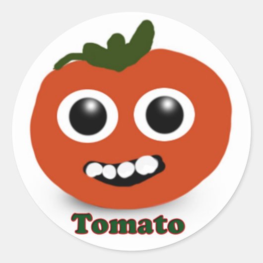 Cute tomato ronde sticker (Voorkant)
