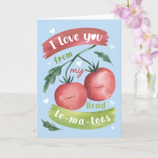 Cute Tomato Valentine’s Card – Head to-Ma-Toes Kaart (Orchidee)