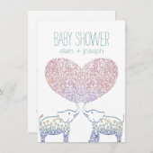 Cute Tons of LOVE Elephant Baby shower Neutraal Kaart (Voorkant / Achterkant)