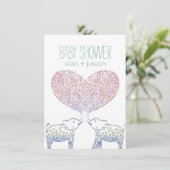 Cute Tons of LOVE Elephant Baby shower Neutraal Kaart (Staand voorkant)