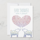 Cute Tons of LOVE Elephant Baby shower Neutraal Kaart (Voorkant)