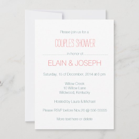 Cute Tons of LOVE Elephant COUPLES SHOWER Kaart (Achterkant)