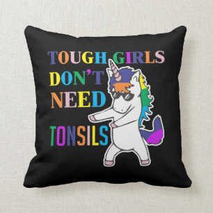 Cute Tonsil Removal Surgery Unicorn Girl Recovery Kussen