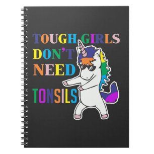 Cute Tonsil Removal Surgery Unicorn Girl Recovery Notitieboek