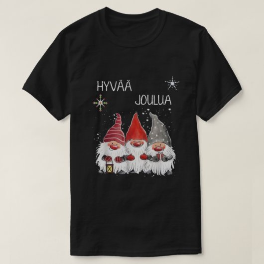 CUTE TONTTU HYVAA JOULUA FINNISH T-SHIRT (Design voorkant)