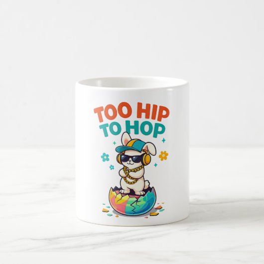 Cute Too Hip to Hop Bunny Artwork Koffiemok (Center)
