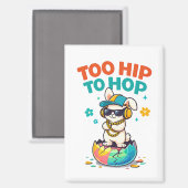 Cute Too Hip to Hop Bunny Illustration Magneet (Voorkant / Achterkant)