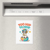 Cute Too Hip to Hop Bunny Illustration Magneet (Insitu (Vaatwasser))