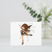 Cute Toon Autumn Fairy Briefkaart (Staand voorkant)