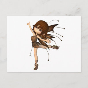 Cute Toon Autumn Fairy Briefkaart