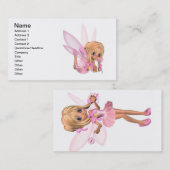 Cute Toon Ballerina Fairy in Roze Visitekaartje (Voorkant / Achterkant)