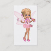 Cute Toon Ballerina Fairy in Roze Visitekaartje (Achterkant)