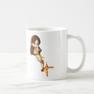Cute Toon Goldfish Mermaid Koffiemok