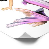 Cute Toon Paarse Mermaid Poster (Hoek)