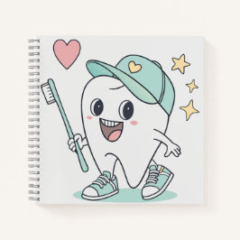 Cute Tooth Cartoon – Tandartsennotitieboek voor ki Notitieboek