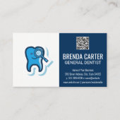 Cute Tooth Dentist Icon | QR-scancode Visitekaartje (Voorkant)