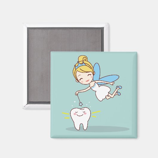 Cute Tooth Fairy Background Magneet (Voorkant / Achterkant)
