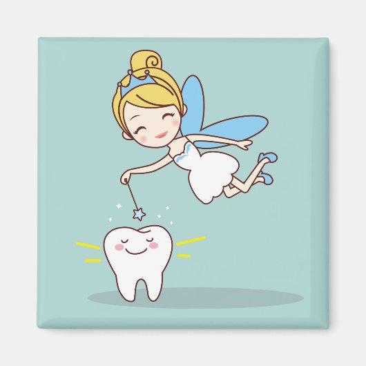 Cute Tooth Fairy Background Magneet (Voorkant)