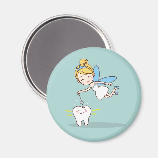 Cute Tooth Fairy Background Magnet (Voorkant / Achterkant)