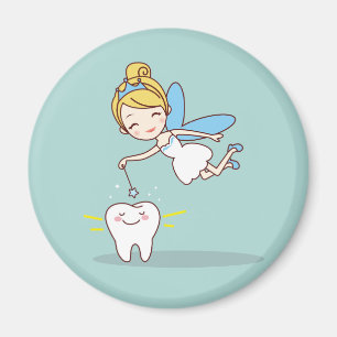 Cute Tooth Fairy Background Magnet