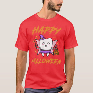 Cute Tooth Fairy zegt Happy Halloween T-shirt