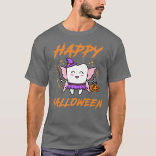 Cute Tooth Fairy zegt Happy HalloweenT-Shirt T-shirt