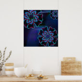 Cute Tooth Flower Blue Dentist-Orthodontist Poster (Keuken)