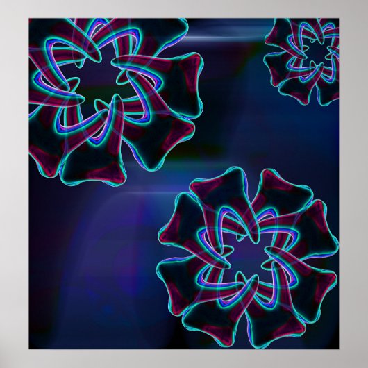 Cute Tooth Flower Blue Dentist-Orthodontist Poster (Voorkant)