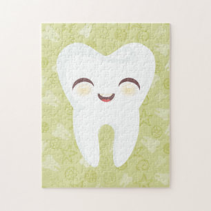 Cute Tooth - Green Puzzle Legpuzzel