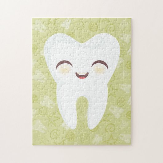 Cute Tooth - Green  Puzzle Legpuzzel (Verticaal)