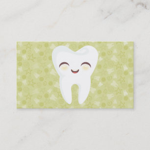 Cute Tooth - Groene, gepersonaliseerde Visitekaart Visitekaartje
