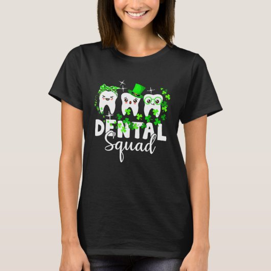 Cute Tooth Leprechaun Hat Dental Squad St Patrick  T-shirt (Voorkant)