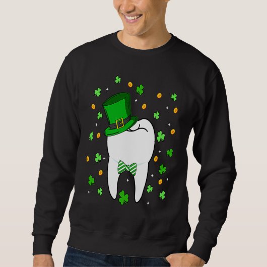 Cute Tooth Leprechaun Hat Dental Squad St Patrick' Trui (Voorkant)